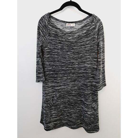 Hollister Women's Gray Space Dye 3/4 Sleeve Shift Dress In Size Medium - Picture 1 of 5
